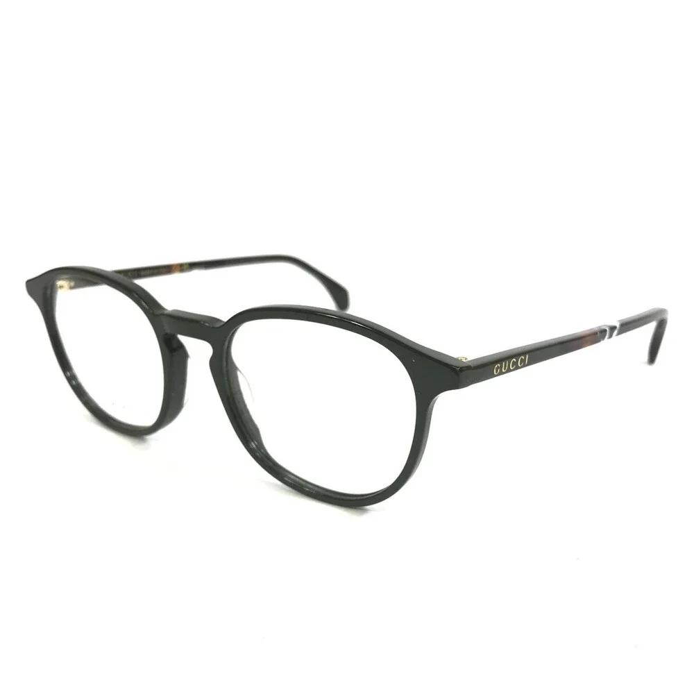 Gucci Eyeglasses Frames GG0551O 023 Dark Green Tortoise Round Full Rim 50-19-145